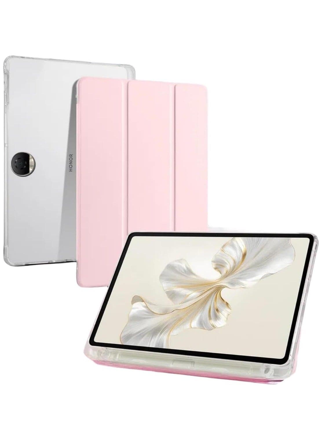 Smart cover Compatible with Honor Pad 9 12.1inch 2024, PU+TPU ultra-thin and ultra soft leather case, automatic sleep/wake/slot with pen holder