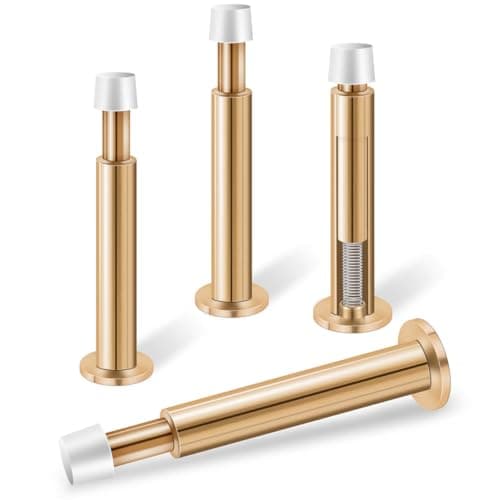 KOLAKO Door Stoppers for Wall Spring Door Stop 44 Inch Door Stoppers for Bottom of Door 4 Pack Long Door Stops Bumper Wall Protector Rose Gold