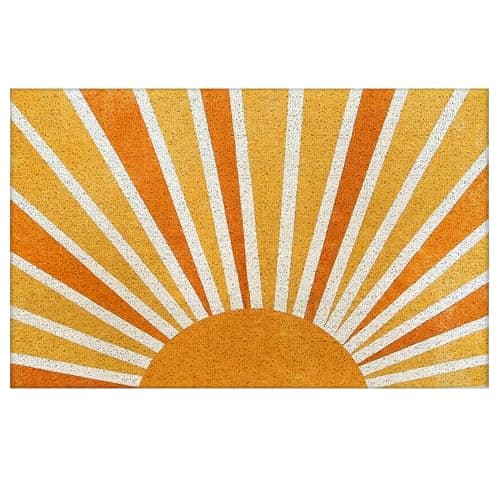 Supwhd Boho Door Mats Doormat Outdoor Indoor Entrance - Retro Sun Front Door Mat, Boho Welcome Mat, Indoor Door Mats for Entryway, 17x30
