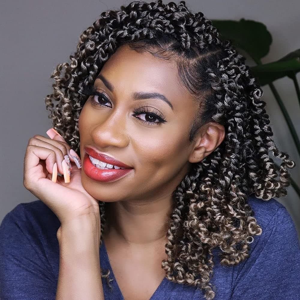 8 Packs Passion Twist Hair 8 Inch Pretwisted Passion Twist Crochet Hair Prelooped Crochet Braids Hair for Women Passion Twists Braiding Hair Synthetic Hair Extensions12StrandsPack T1B27