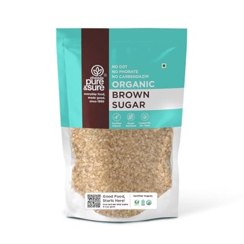 Phalada Pure & Sure Pure & Sure Organic Brown Sugar | Natural Brown Sugar, Healthy & Wholesome | Powdered Brown Sugar for Baking, Tea, & Coffee, 1kg.