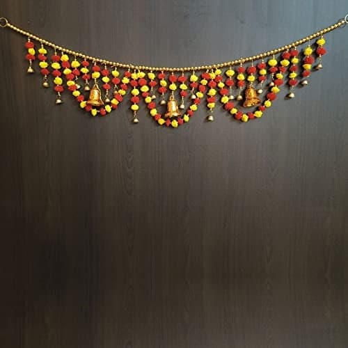 MyGiftyShop Handmade Door Hanging Round Moti Style Bandarwal Toran (TMR-02) -Diwali New Year Inauguration Wedding Festival Home Decor Pooja (40 Inch X 6 Inch)