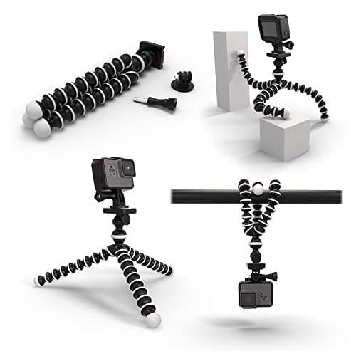 Digicharge 10" Octopus Flexible Action Cam Tripod – Fits GoPro Hero 14, 13, 12, Max, DJI Osmo Action 5/4 & More – Wrap-Around Camera Stand 360° Ball Head for Tabletop, Uneven Surfaces & Outdoor