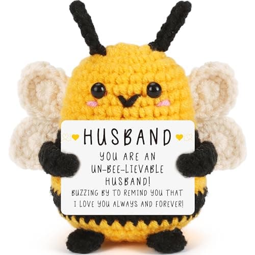 LEJIAJINW Husband Gifts, Valentines Day for Him Husband I Love You Anniversary Birthday Gift for Men Lover, Cute Emotional Crochet Bee Gifts Easter Basket Essentials Stuffers Easter Gift for Him