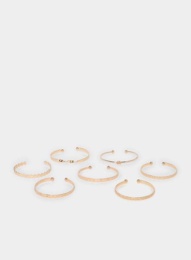 Set of 7 - Gold Bangle Bracelet