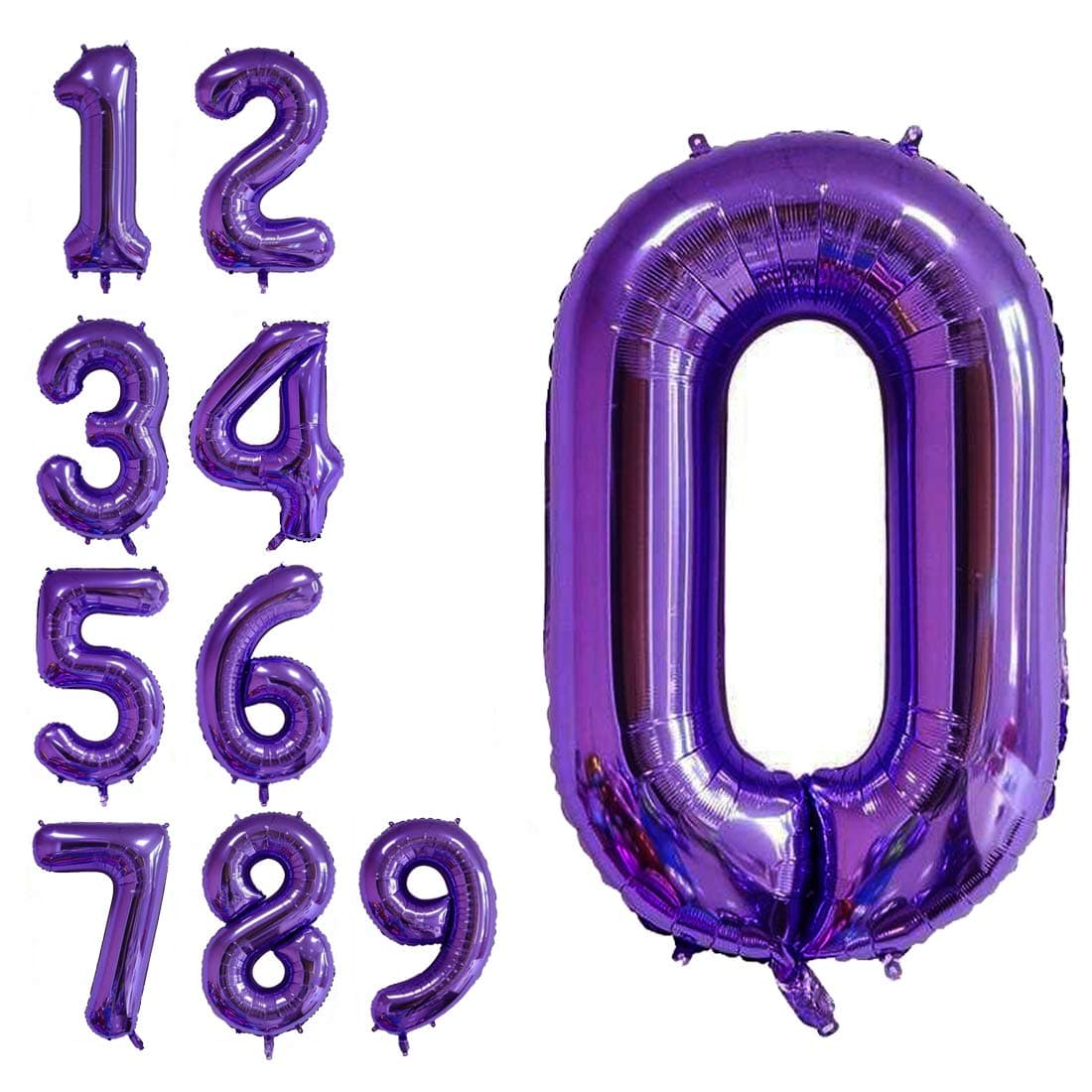 40 Inch Jumbo Purple Number 0 Balloon Giant Balloons Prom Balloons Helium Foil Mylar Huge Number Balloons for Birthday Party DecorationsWeddingAnniversary