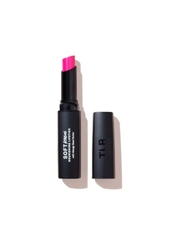 The Lip Bar Soft Kisses Nourishing Vegan Lipstick with Moisturizing Mango Seed Butter Satin Finish Firecracker Pink