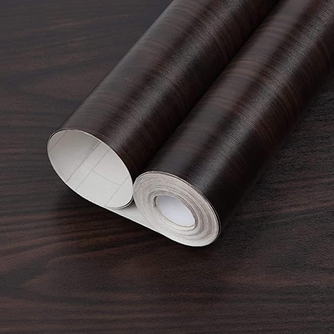HAPPYMATES Wood Contact Paper, Wood Grain Peel and Stick Wallpaper for Cabinets,Self Adhesive Waterproof Wood Wallpaper for Countertop Furniture Drawer Liner (Walnut, 30 x 121 Cm)