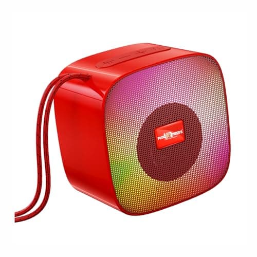 Pick Ur Needs Wireless Rechargeable Portable Bluetooth Speaker | Water Proof | Splash Proof | Premium Speaker Compatible with All Mobile Phone (Red)