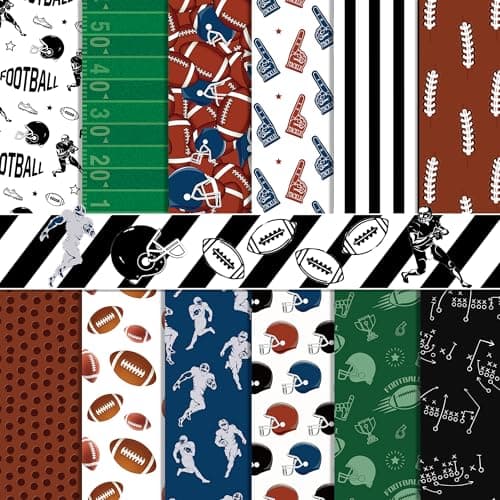24 Sheets Football Scrapbook Paper 12 x 12 Football Pattern Paper Pack Sports Rugby DoubleSided Scrapbook Papers for Scrapbooking DIY Decorative Background Cardmaking Supplies Craft Papers