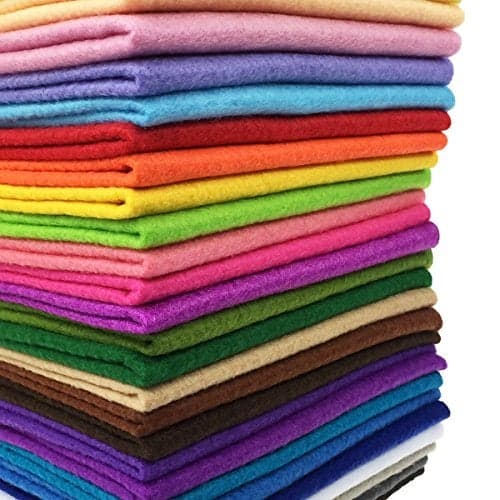flicflac 28pcs 12 x 12 inches 30cmx30cm 14mm Thick Soft Felt Fabric Sheet Assorted Color Felt Pack DIY Craft Sewing Squares Nonwoven Patchwork
