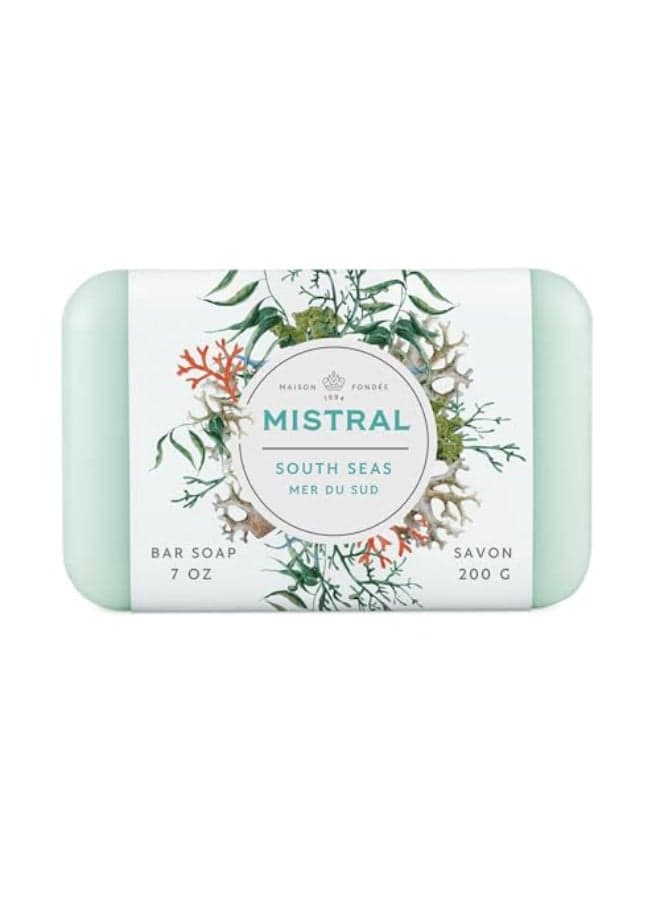 Mistral Classic French Bar Soap South Seas 7 oz TripleMilled Luxury Natural Soap with Organic Shea Butter Olive Oil LongLasting Moisturizing Body Soaps for Women Men Pack of 2