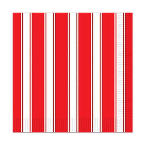 Red & White Stripes Design Luncheon Napkins