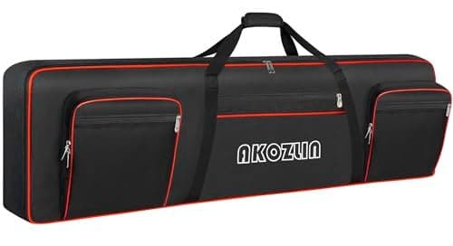 AKOZLIN 88 Keys Electric Piano Keyboard Gig Bag with Adjustable Straps and 5Pocket for Keyboard AccessariesSlim 88 Key Keyboard Case Interior541x1318x669