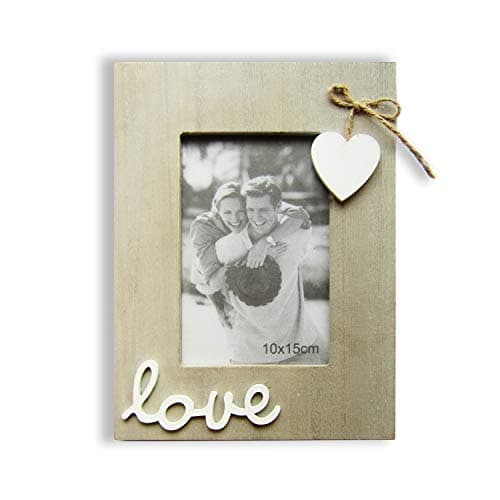 Vintage Picture Frames for Love 4X6 -Rustic Heart Photo Frame For Couple,Bride,Boyfriend,Family -Table and Wall Decor