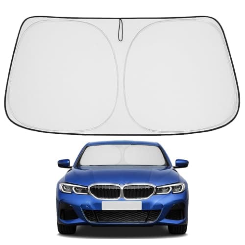 Proadsy 2025 Upgrade Windshield Sun Shade Custom Fit 2019-2024 2025 BMW 3-Series 4-Layer Foldable Front Sunshade Protector Sun Visor Blocks UV Rays Keep Car Cooler