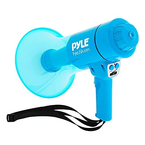 Pyle 40W Portable PA Megaphone with Alarm Siren, Adjustable Volume, Marine Grade Waterproof Construction, 1000-Yard Range, Lightweight Handheld, Requires 8 AA Batteries - Ideal for Indoor/Outdoor Use