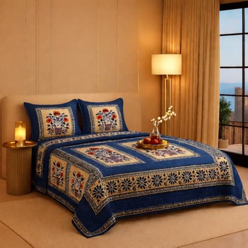 Prozone Warm Polar Fleece Soft King Size Woolen bedsheet with 2 Pillow Cover for Double Bed,AC Rooms,Winter, Hotel, Blue
