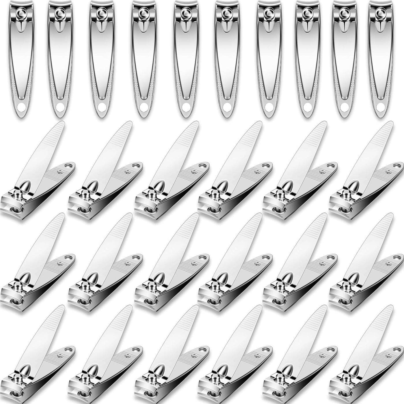 Mudder 28 Pcs Fingernail Nail Clippers Bulk Stainless Steel Toenail Clippers Thick Portable Travel Manicure Kit for Men and WomenSimple Style