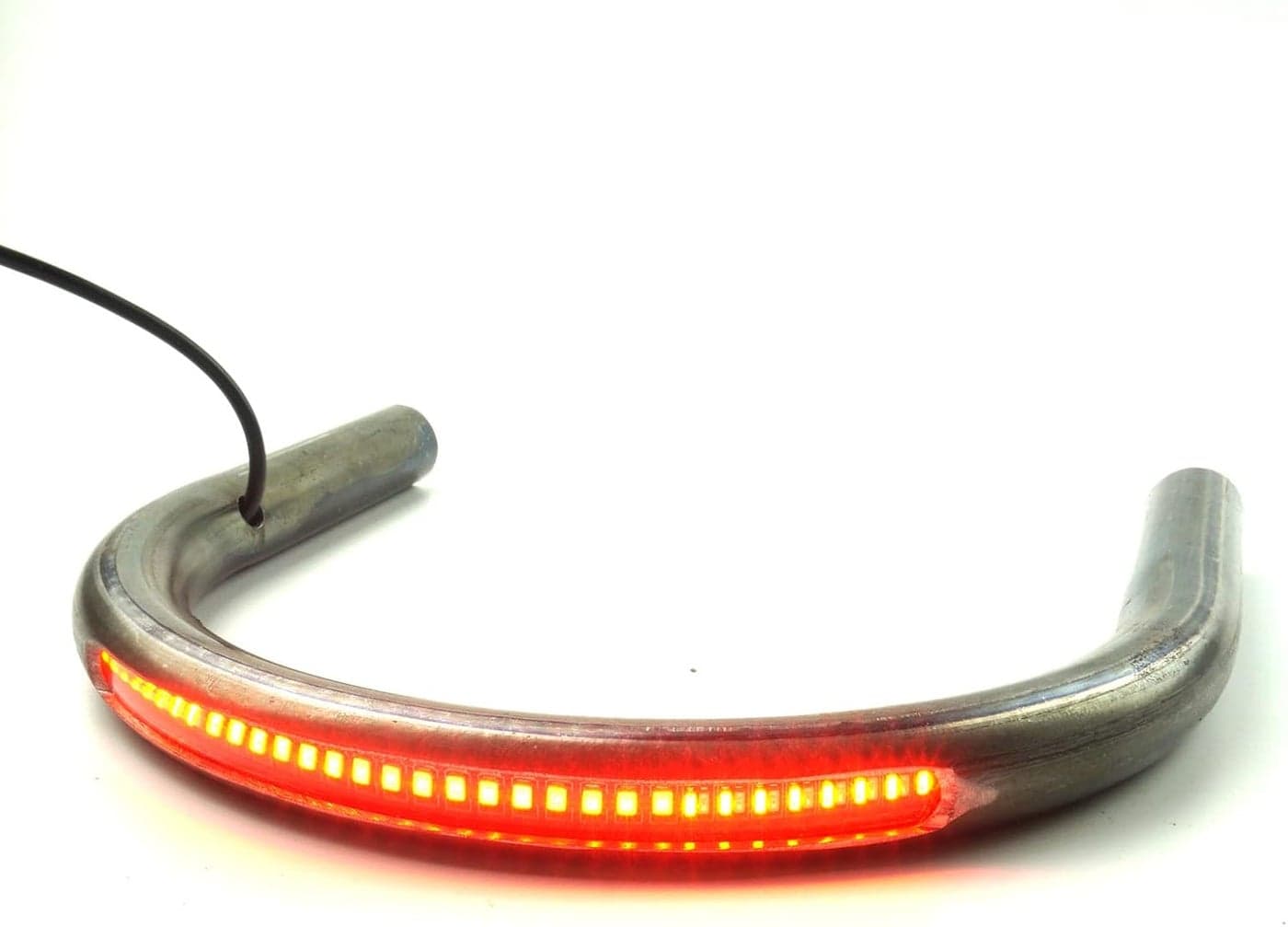 TADAFA Retro Motorcycle Seat Frame Hoop with LED Strips Brake Light and Turn Signal Tail Light (Width 215mm/8.46in)