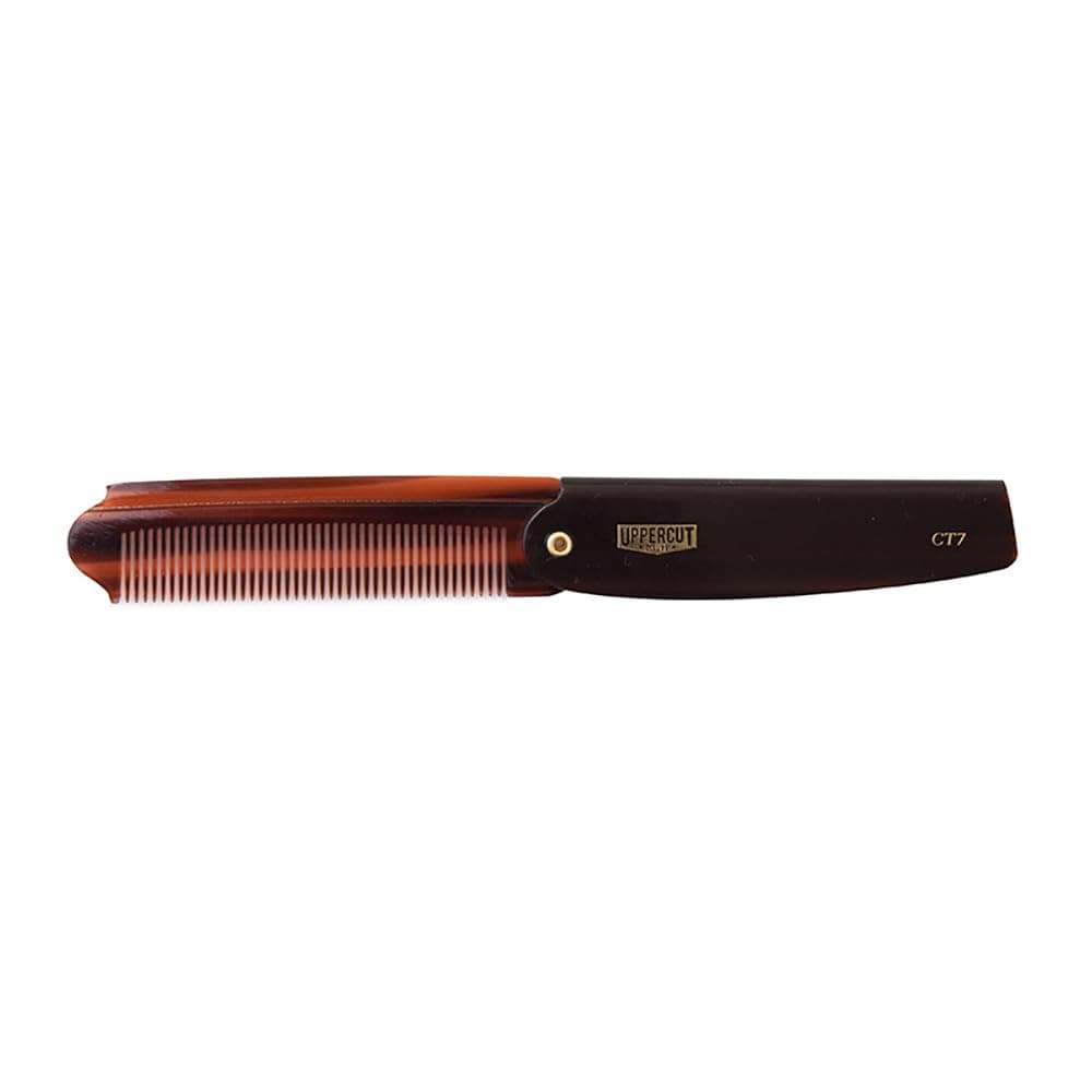 Uppercut Deluxe CT7 Flip Comb For Men A Tortoise Shell Mens Pocket Comb Mens Pomade Comb For Styling Hair