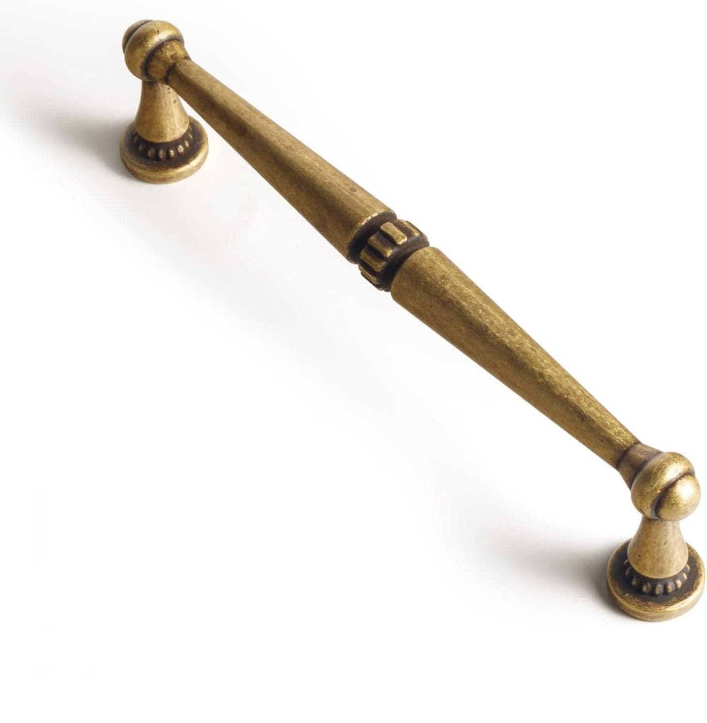 Goo-Ki 6 Pack Cabinet Handles Antique Brass Drawer Pulls Zinc Alloy Kitchen Hardware, 5.04 Inch c-c Vintage Brass Bar Cabinet Pulls Dresser Handles
