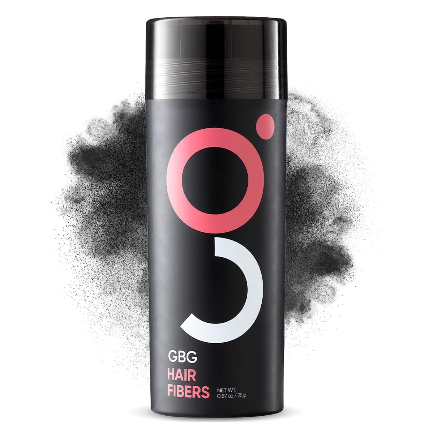 GBG Hair Fibers for Thinning Hair Bald Spots Black 25g Bottle Conceals Hair Loss Instant Cover Up Volume in 30 Seconds Hair Powder for Women Men Cruelty Free