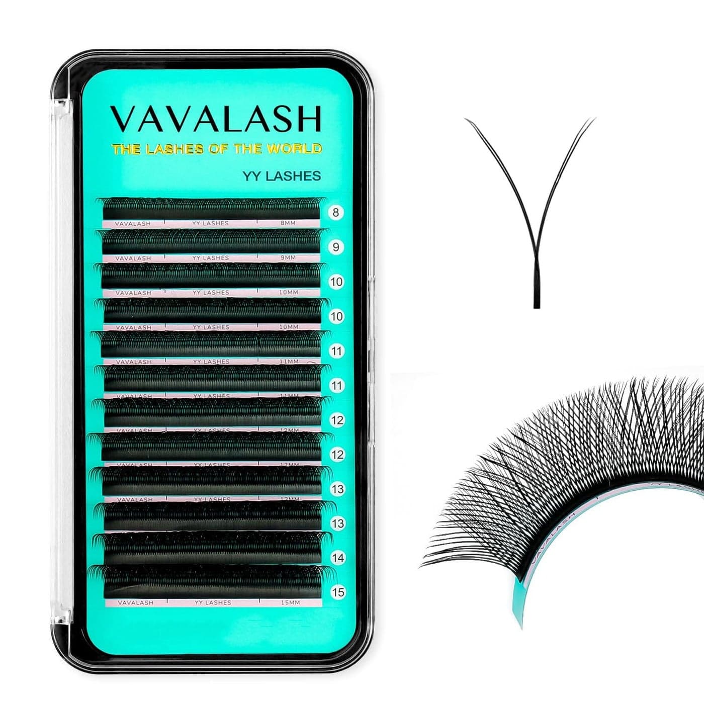 VAVALASH Y Lash Extensions C Curl 007mm 815mm Mix Tray Easy Premade Volume 4D Fans Eyelash Extension YY Type Natural Volume Lashes Extension Soft Matte Black Lashes YY007C815mm