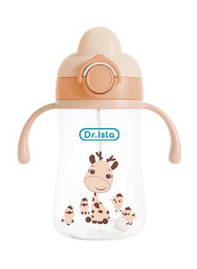 Children's Drinking Cup Water Bottle Anti-Choking Straw, Pink, 300ml