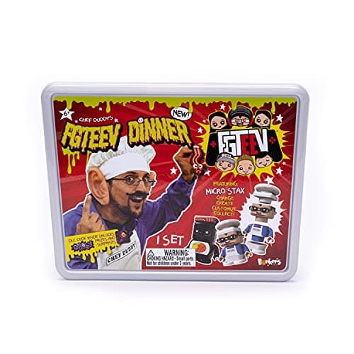 FGTeeV Chef Duddy Dinner Filled with Surprises Including Gurkey Turkey Gravy Putty and 4 FoodThemed Micro STAX Figures Change Create Customize Collect