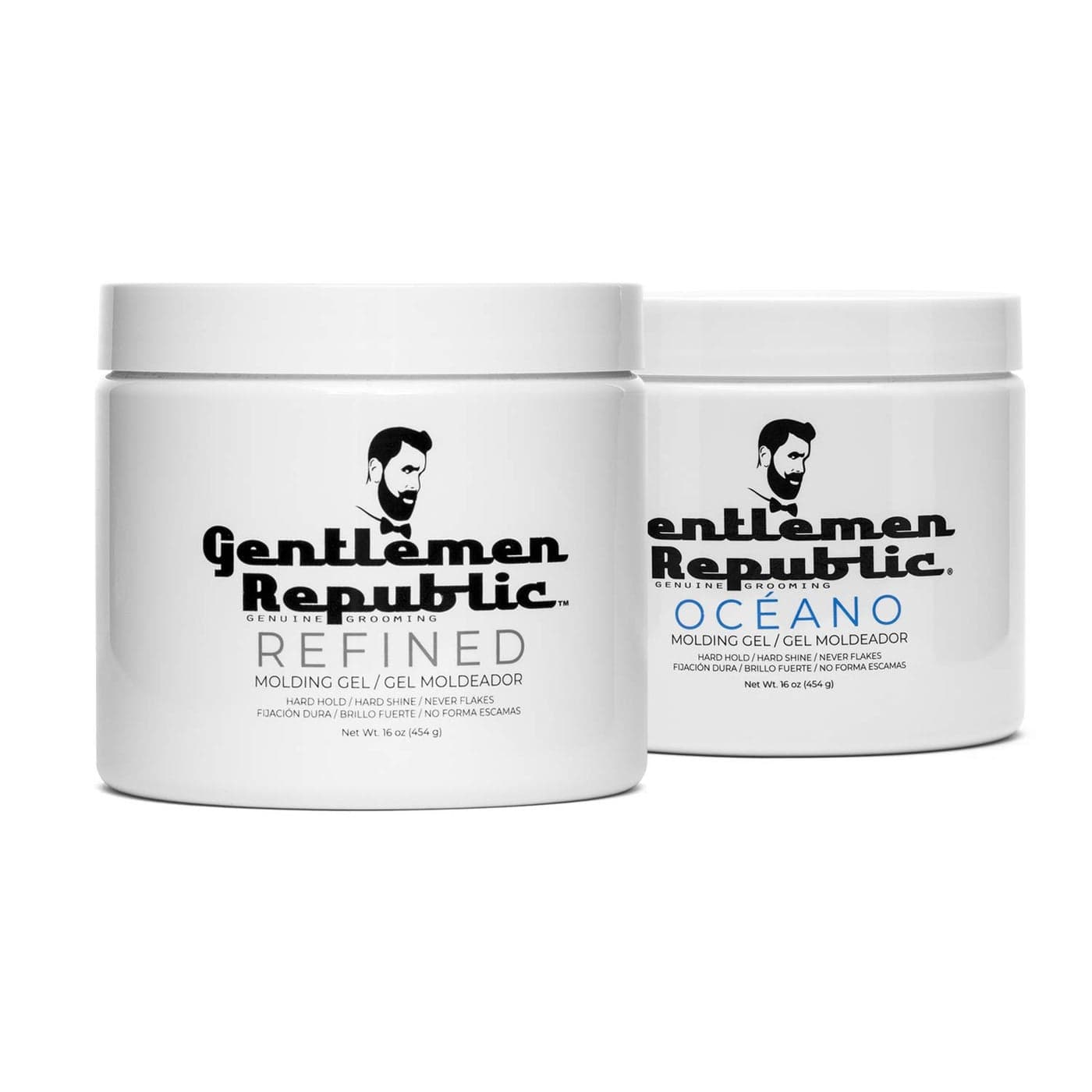 Gentlemen Republic 16oz Refined Oceano Hair Gel for Men Provides 24 Hour High Hold Shine Premium Mens Hair Styling Products