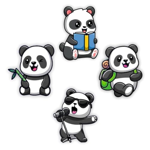 Zesta Wooden Fridge Magnets Set | Cute Refrigerator Decor Magnets for Kitchen | India Souvenir Fridge Magnet Collection | Stylish Wooden Magnet for Fridge Door Decoration (Magnetic Panda for Fridge)