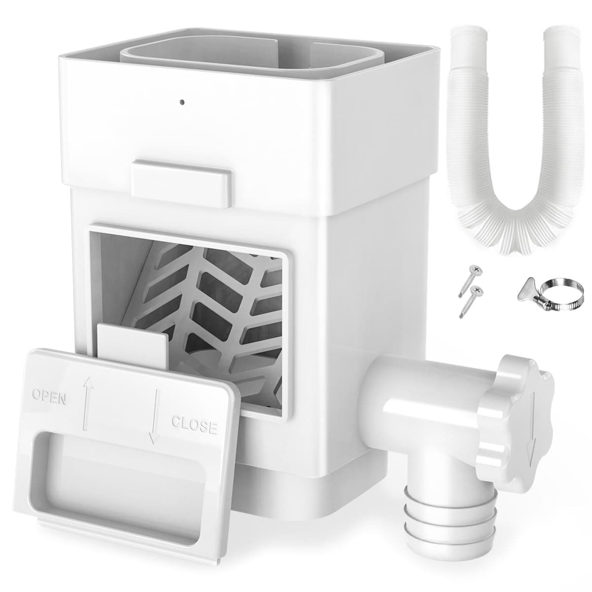 Anivia Rainwater Collection System Downspout Diverter Fits for 2x3 or 3x4 Inch Standard Downspouts Rain Barrel Diverter Kit with Adjustable Valve and Filter 5ft Hose White