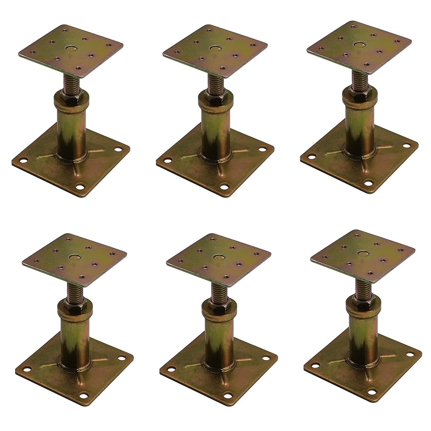 ASTAMOTOR Adjustable 4 13 7 House Floor Jacks Mini Screw Post Pole for Leveling Galvanized 6 Pack
