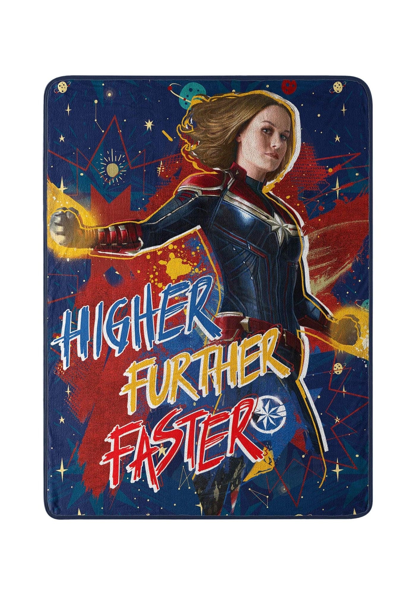 Northwest Captain Marvel Micro Raschel Throw Blanket, 46" x 60", Higher, Further, Faster