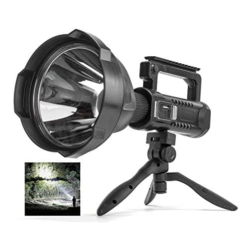 BERCOL Rechargeable Spotlight, Super Bright 200000 Lumens Led Spot Lights Flashlight 8000 mAh Large Handheld Searchlight Long Lasting for Outdoor Hunting Boating Camping