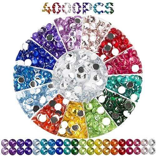 Rhinestones Diamond Painting Beads, Bead Art Diamond Painting Drills, Diamonds Art Accessories and Tools, Rhinestones for Makeup, 20 Colors Round, 4000PCS