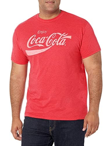 Coca-Cola Mens Coke Classic T Shirt, Red Heather, Small US