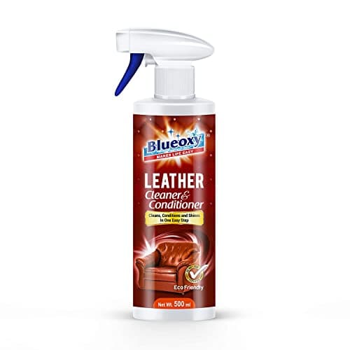 BLUEOXY Leather Cleaner and Conditioner | Leather Cleanser | Ideal for Leather Furniture, Auto Interiors & More | Car Interior Detailing | Ecological Formulation | 500 ML Spray | QTY 1