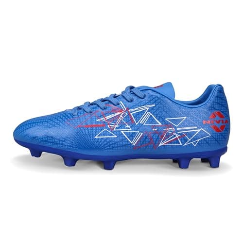 Nivia Carbonite 7.0 Football Stud for Men, TPU Sole with Synthetic Leather Upper, Die Cut Lightweight Insole, Ideal for Soft and Hard Grassy Ground Surfaces- UK07(Mid Blue)