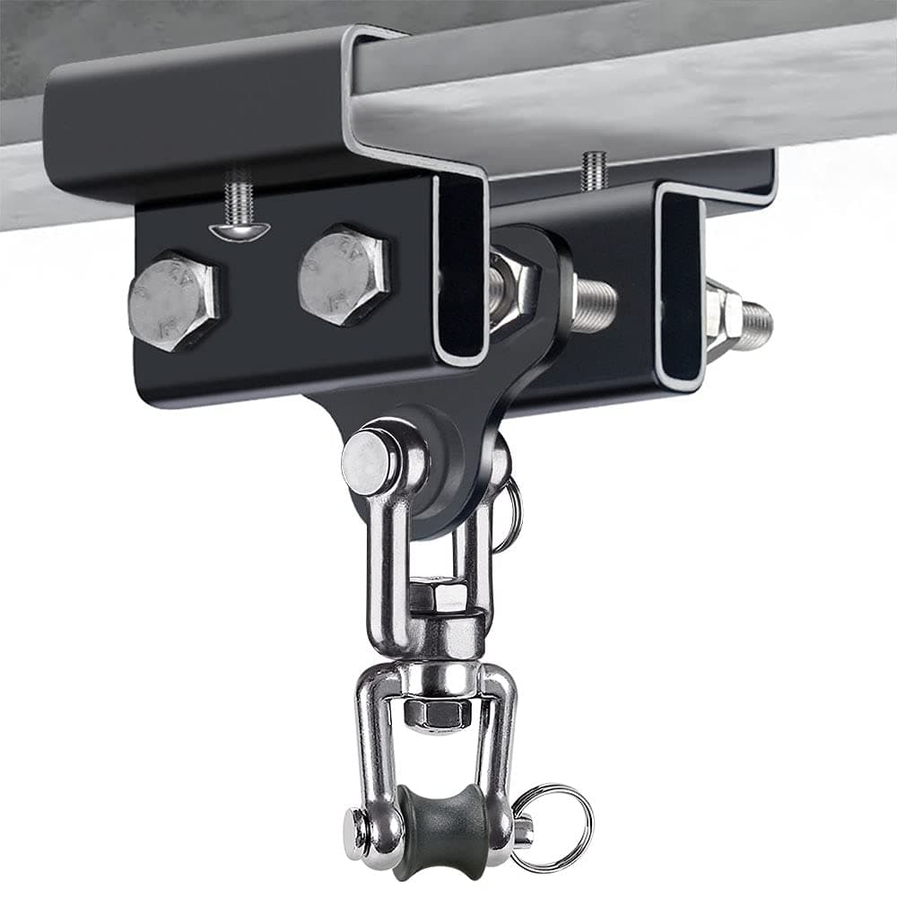 Dolibest Heavy Bag Mount Punching Bag Hanger I Beam Hanger Heavy Bag Hanger for Punching Bag Accessories Punching Bag Bracket Beam Hanger with Swivel Hook Ceiling Mount for Boxing Bag