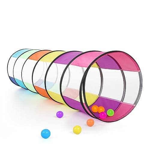 Colorful Baby Play Tunnel for Toddlers with 2 Mesh Sides Kids Crawling Tunnel Play Tent Pop Up Toddlers Tunnel Cat Tunnel for Dogs Pets Indoor Outdoor Toy Gift