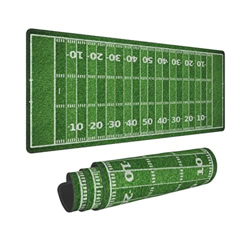 American Football Field Sport Rugby Green 50 Yards Gaming Keyboard Mouse Pad Mousepad Accessories Huge Extended XL Stitched Edge Rubber Sole for Home Office(31.5"X 11.8")