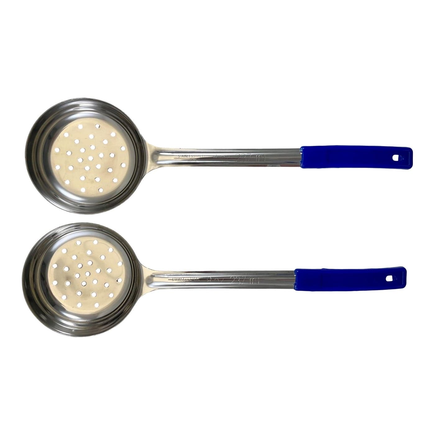 Habanerofire 8 Ounce Slotted Stainless Steel Portion Control Ladle Spoon for Measuring and Serving Commercial Grade Serving Scoops Pack of 2