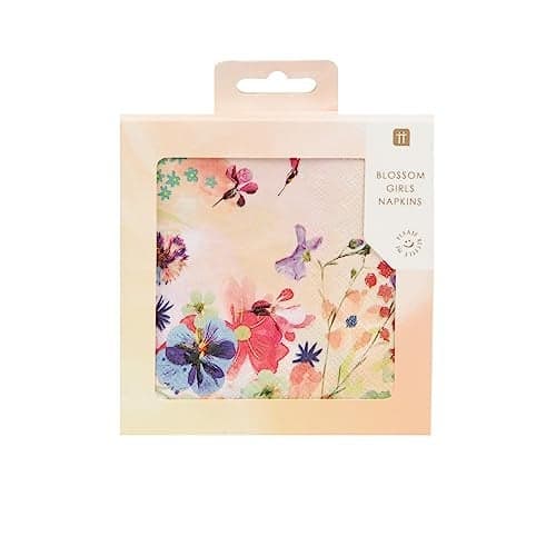Talking Tables, Pretty Floral Paper For Napkins, Pretty Floral Paper Napkins Serviettes For Afternoon Tea Party Decorations - Mother's Day, Birthday ,Wedding Bridal or Baby Shower, 25cm, Pink