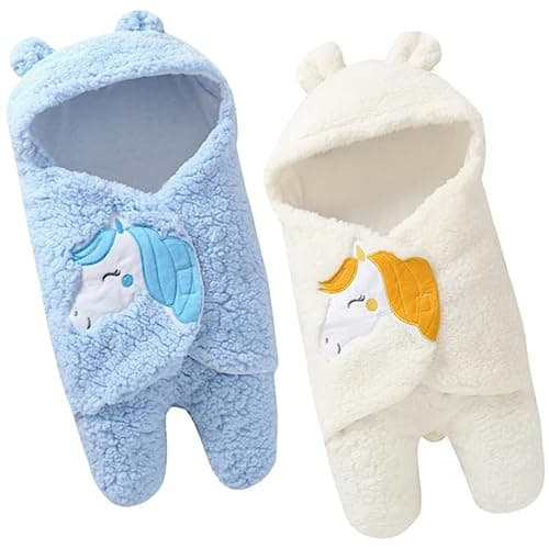 BRANDONN Baby Blanket Newborn Gift Pack of Swaddle Wrapper, 0-9 Months, Length 68 cm x Width 68 cm