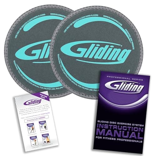 Gliding Discs for Working Out - Exercise Sliders for Hardwood Floors - Workout Sliders Disc for Full Body Resistance Workout - Ideal for Barre, Yoga, Pilates & More - Includes 4 Video Workouts, Grey