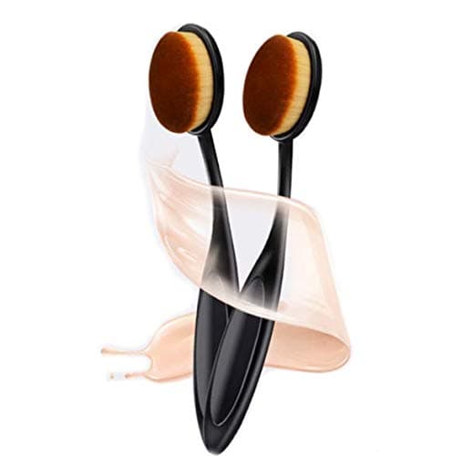 DNHCLL 2 PCS Professional Oval Loose Powder Toothbrush Foundation Makeup Brushes for Blending Liquid Cream or Flawless Powder Cosmetics