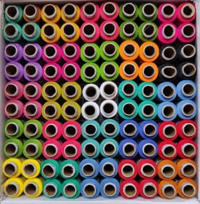 HerbalAid Polyester Blend 100 Sewing Threads Spool (Multicolour, 180 m Each)