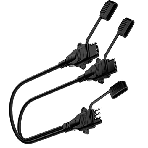 18AWG 1FT 4 Pin Trailer Connector Y Splitter Universal 4 Way Trailer Plug for Tailgate Light Bar Plug and Play 4 Pin Connectors Extension Harness Wiring Plug with Mounting Holes and Dust Cover 1FT